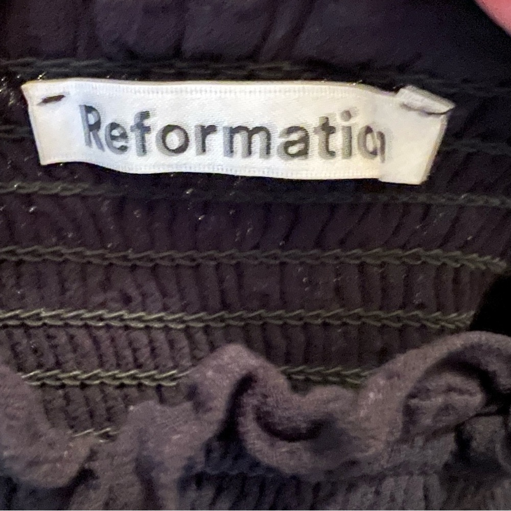 Reformation Lenore Black‎ Crop Top - Picture 6 of 7